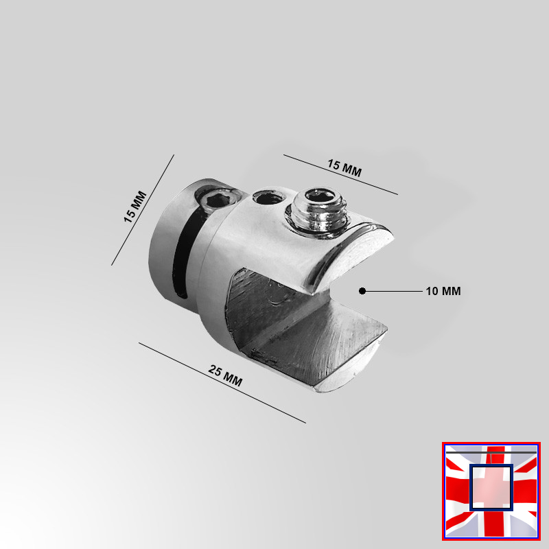 Single Panel Clamp Multi-Position, Chrome Finish (8-10MM Grip)