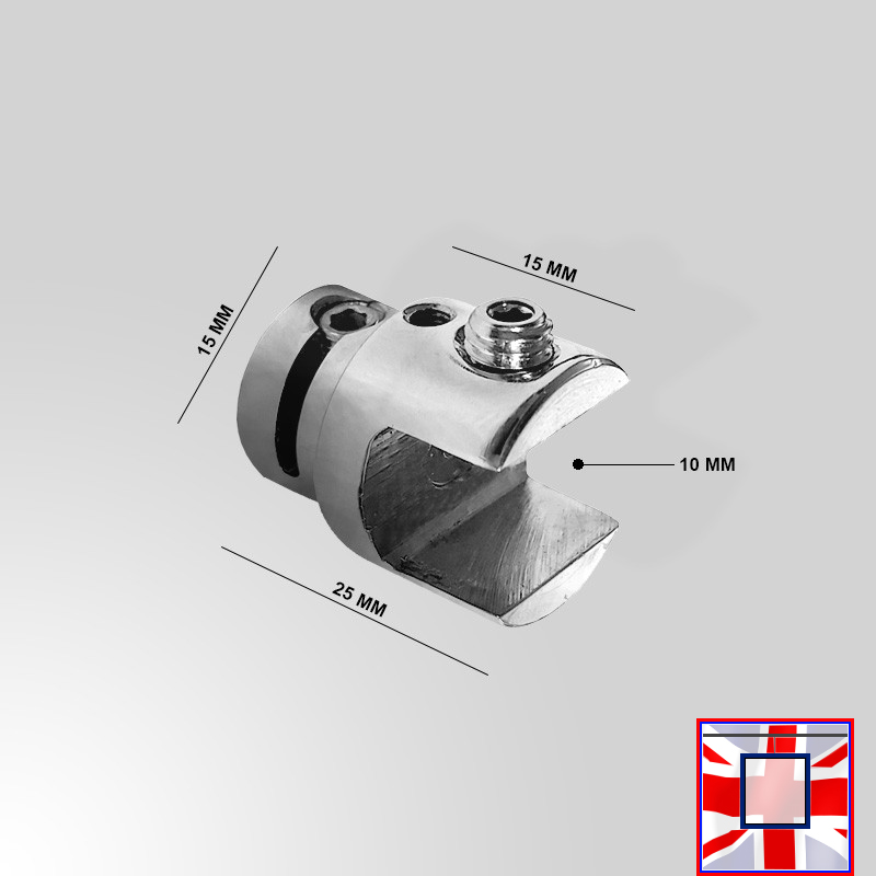 Multi-Angle Panel Support Clamp – Single, Chrome (Fits 8MM/10MM)