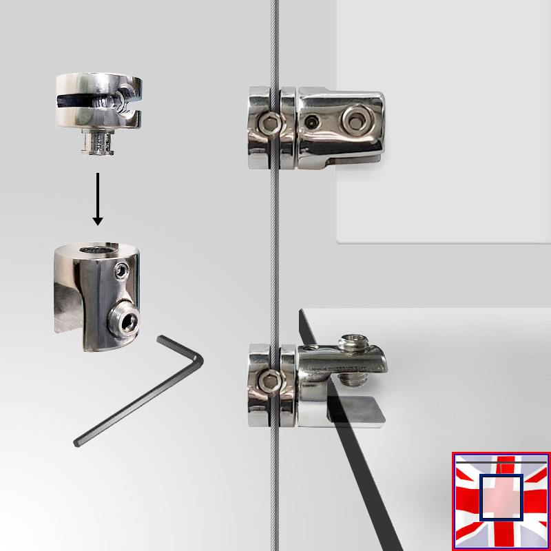 Multi-Angle Panel Support Clamp – Single, Chrome (Fits 8MM/10MM)