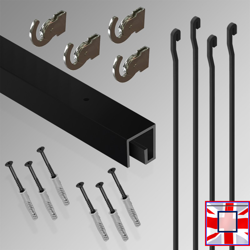 2m Set Track Hanging & Picture Heavy Gallery Rods All-in-one Display Kit HD (Ceiling Rail)