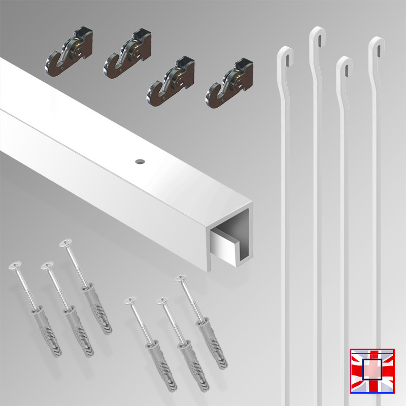 2m Set Track Hanging & Picture Heavy Gallery Rods All-in-one Display Kit HD (Ceiling Rail)