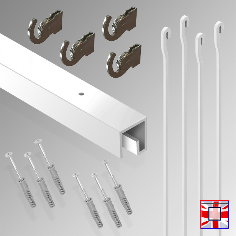 2m Set Track Hanging & Picture Heavy Gallery Rods All-in-one Display Kit HD (Ceiling Rail)