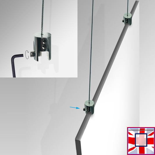 Ceiling Mounted Screens Display Panel Clamp Set, For Banners, Signage, Wood & Glass Sheets