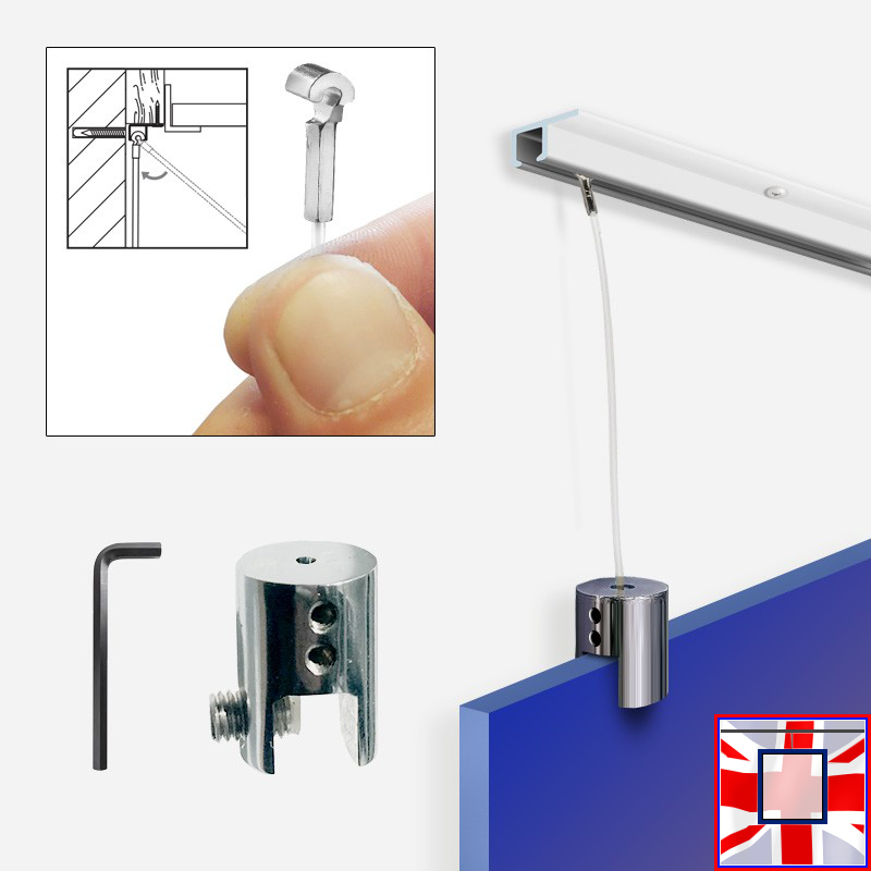 Ceiling Picture Rail Panel Hanging Kits – U Rail Gallery System