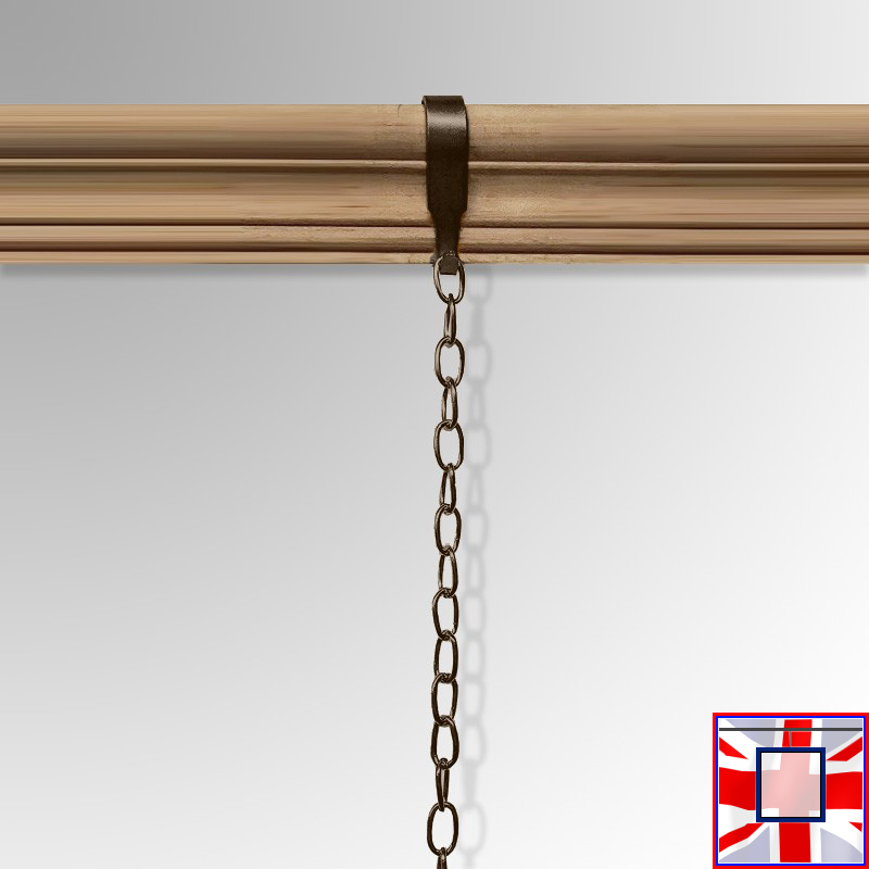 Decorative Brass Hanger Set with Walnut Brown Picture Hanging Chain Kit