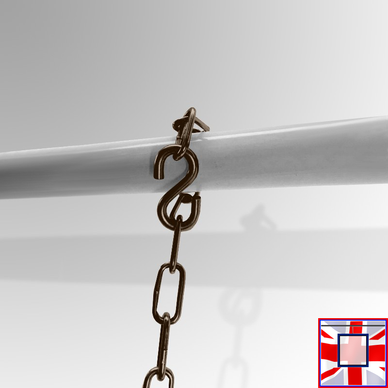 Decorative Brass Hanger Set with Walnut Brown Picture Hanging Chain Kit