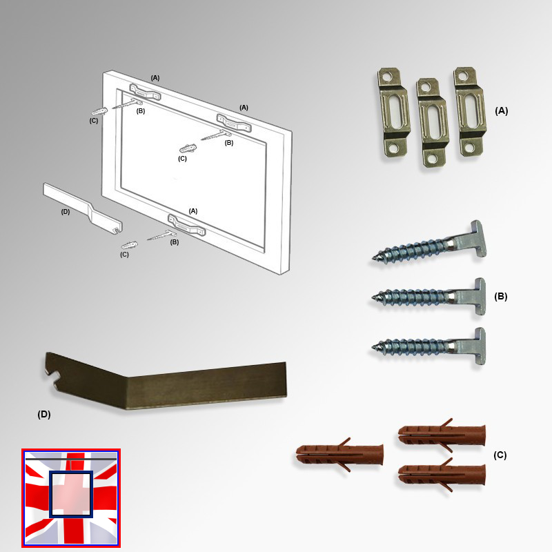 Picture Anti-theft Hanging Kit, T-Screws & Security Frame Hangers Set