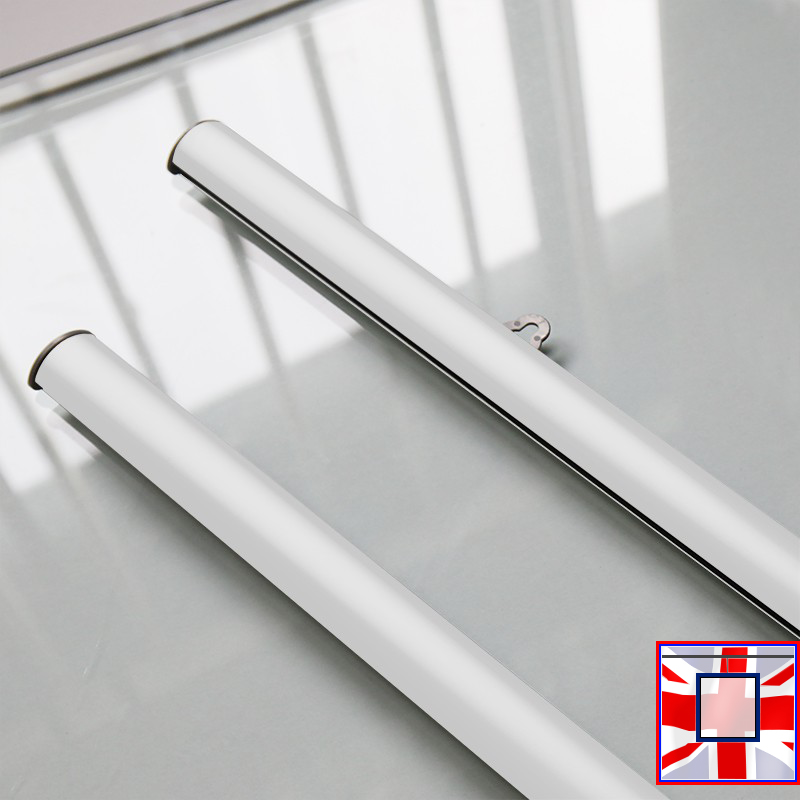 Aluminium Metal Poster Snap Hangers x2 for Banners, Adverts, Maps (White, Silver, Black)