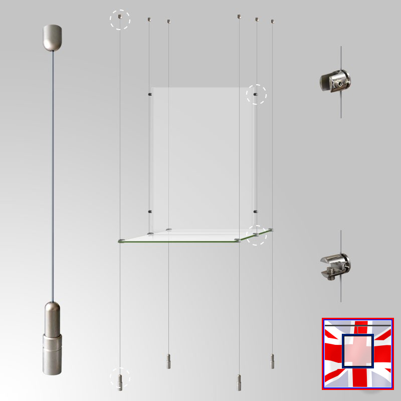 A3 Poster Display Unit with Glass Shelves – Double-Sided Retail Stand