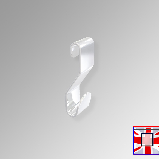 Anchor S Hook, Picture Hanger for Loops or Direct Hanging (White, Silver, Black) for J Rail & C Rail