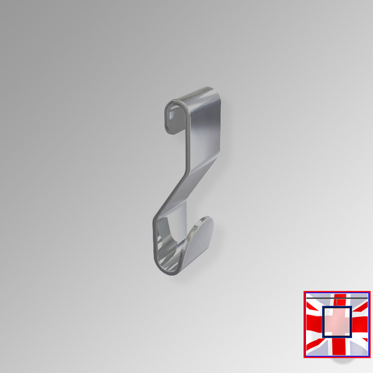 S Hook Anchor for J Rail & C Rail – Picture Hanger for Loops or Direct Hanging (White, Silver, Black)