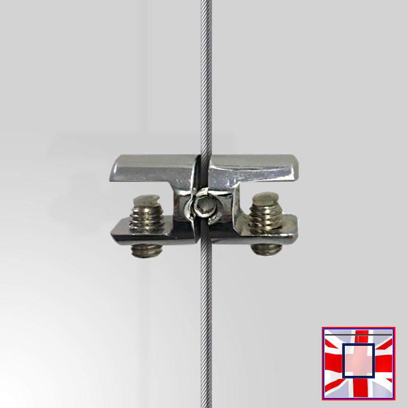 Horizontal-Grip Double Shelf Clamp – Chrome, 6mm/8mm/10mm Compatible