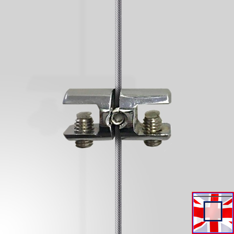 Horizontal-Grip Double Shelf Clamp – Chrome, 6mm/8mm/10mm Compatible