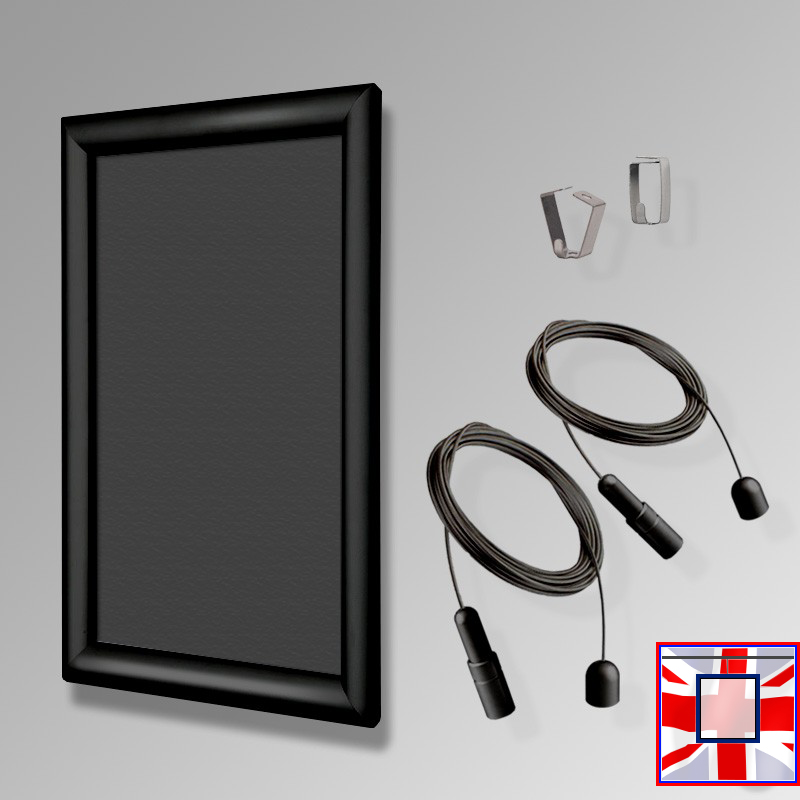 BLACK All Suspended Chalkboard Hanging Kit (Ceiling-to-Floor)