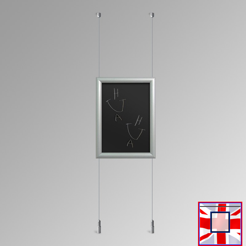 Ceiling-to-Floor Chalkboard Hanging Kit – Suspended (Silver)