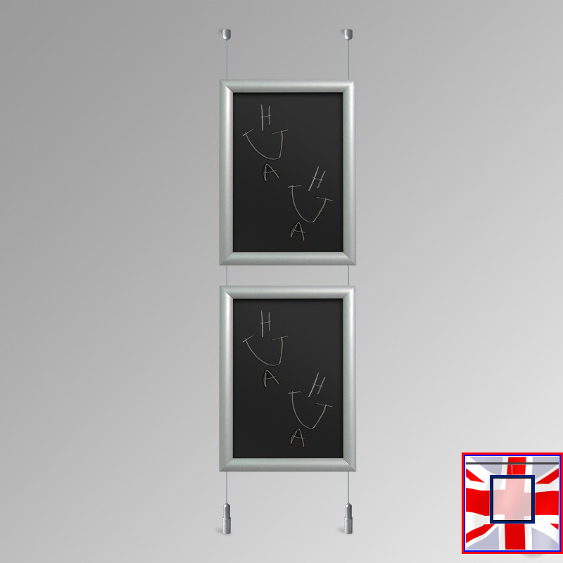 Ceiling-to-Floor Chalkboard Hanging Kit – Suspended (Silver)