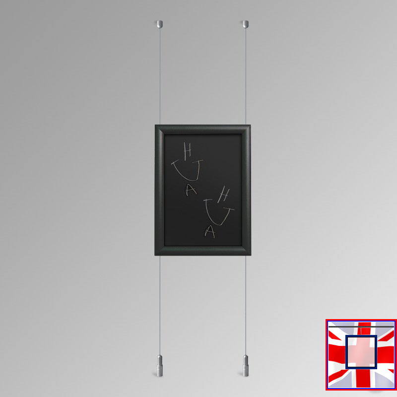 Ceiling-to-Floor Chalkboard Hanging Kit – Suspended (Black)