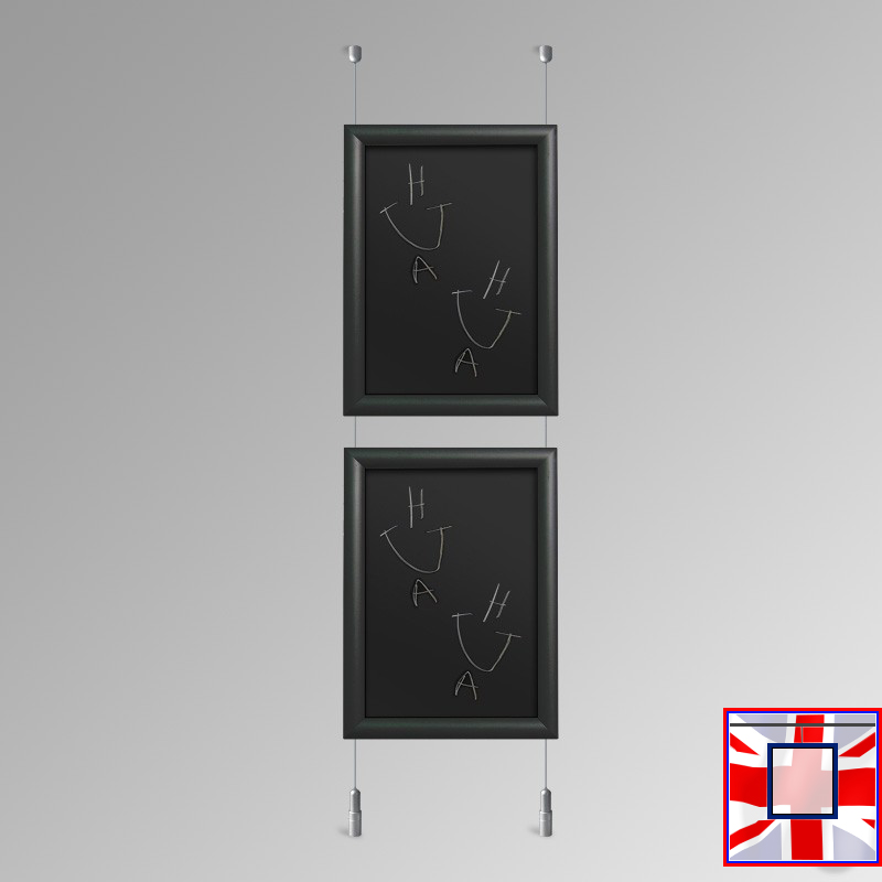 Ceiling-to-Floor Chalkboard Hanging Kit – Suspended (Black)