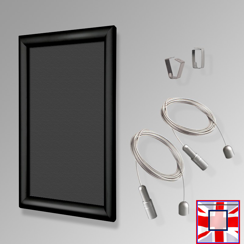Ceiling-to-Floor Chalkboard Hanging Kit – Suspended (Black)