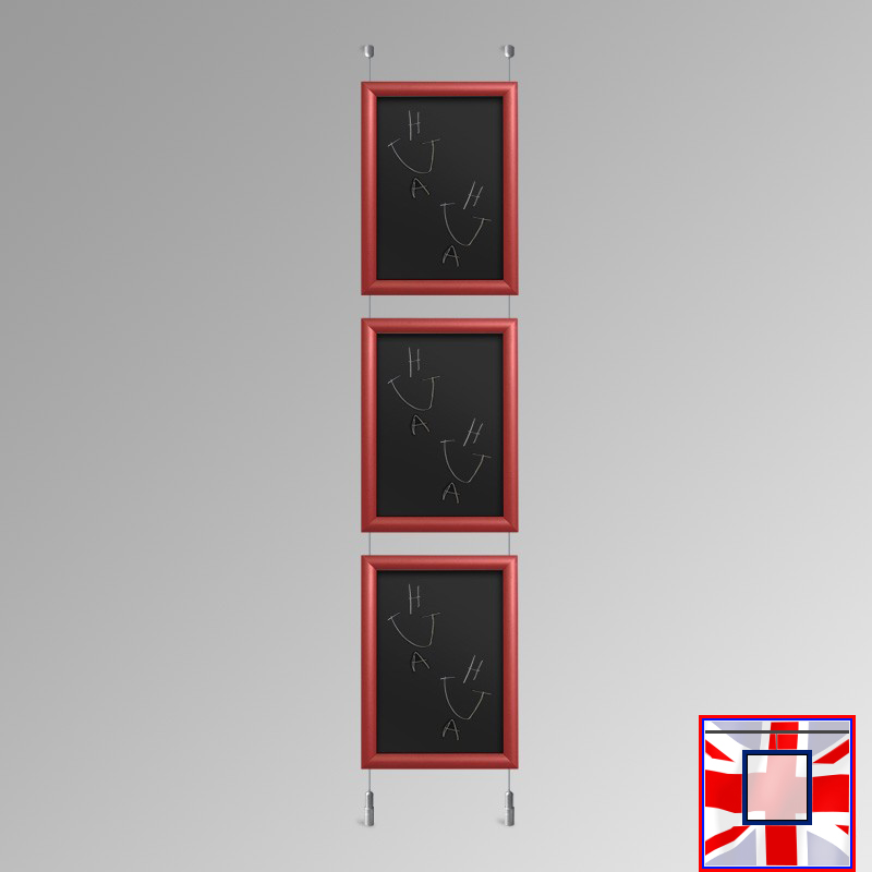 Red Chalkboard Hanging System – Ceiling to Floor