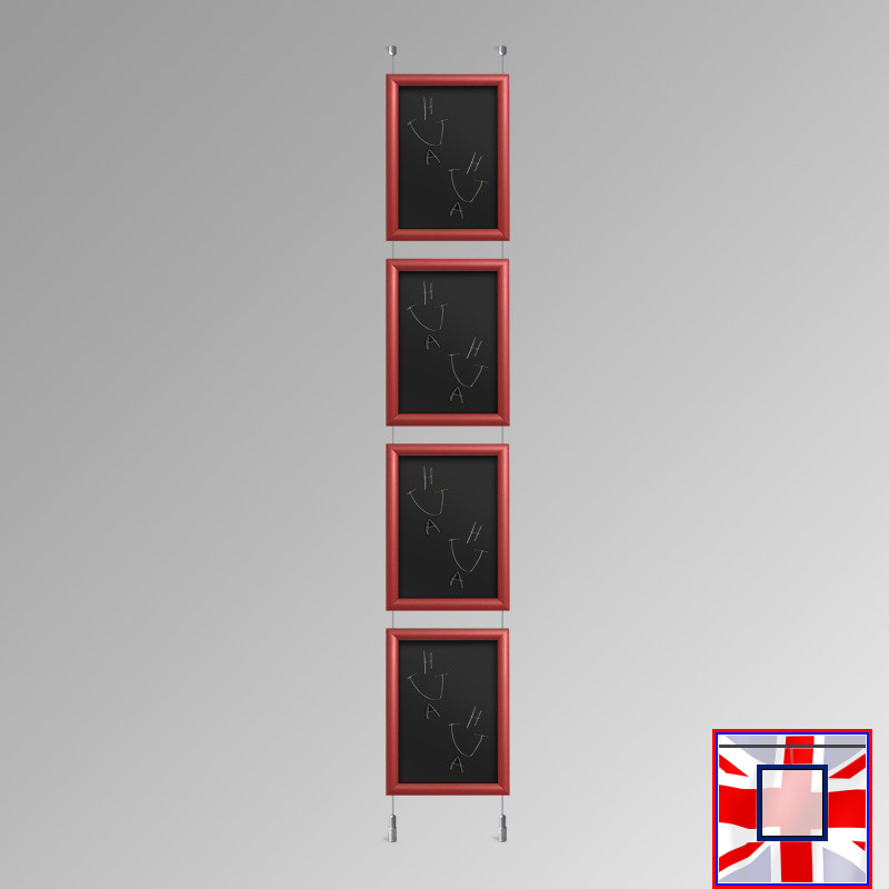 Red Chalkboard Hanging System – Ceiling to Floor