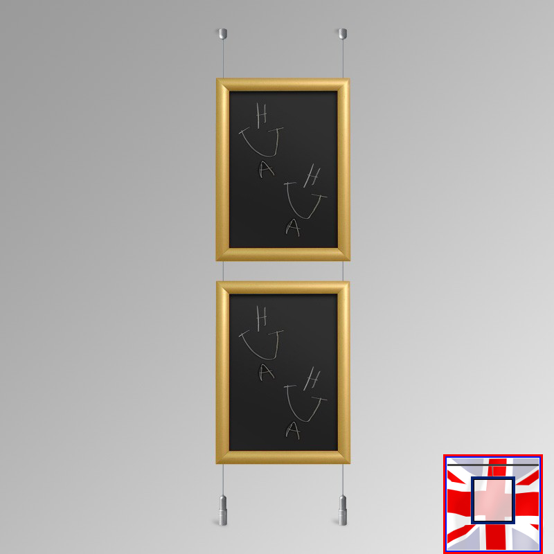 Ceiling-to-Floor Chalkboard Hanging Kit – Suspended (Gold)