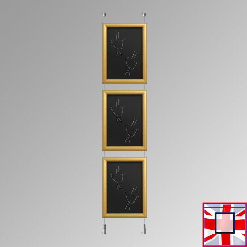 Ceiling-to-Floor Chalkboard Hanging Kit – Suspended (Gold)