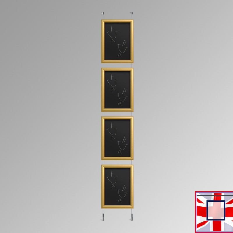 Ceiling-to-Floor Chalkboard Hanging Kit – Suspended (Gold)