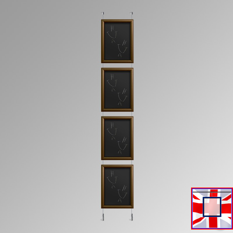 Ceiling-to-Floor Chalkboard Hanging Kit – Suspended (Walnut)