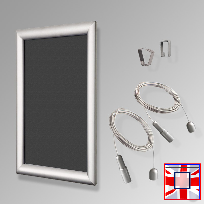 Ceiling-to-Floor Chalkboard Hanging Kit – Suspended (Silver)