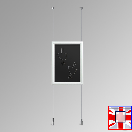 Ceiling-to-Floor Chalkboard Hanging Kit – Suspended (White)