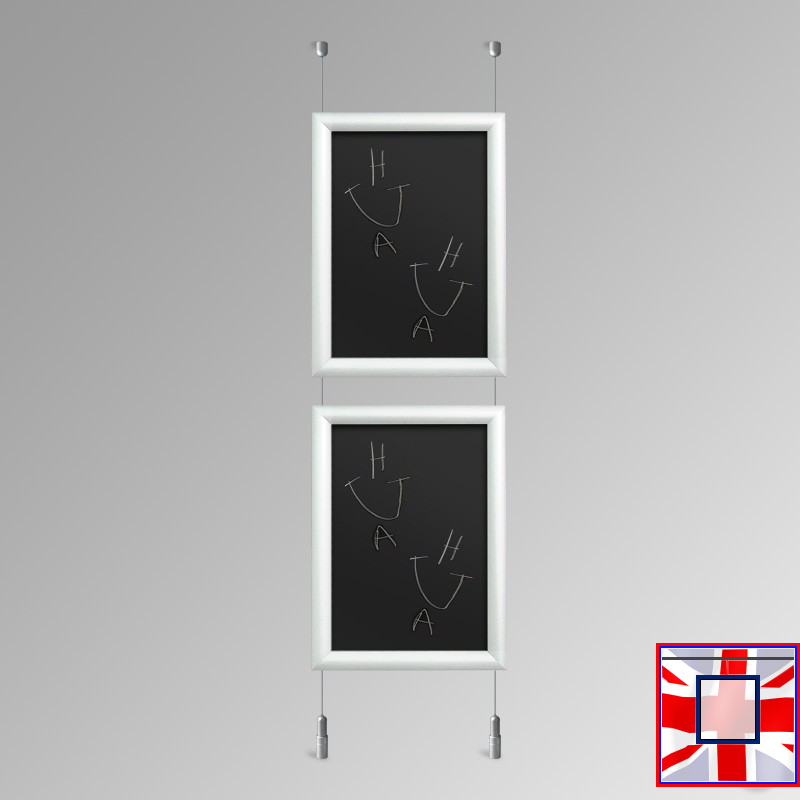 Ceiling-to-Floor Chalkboard Hanging Kit – Suspended (White)