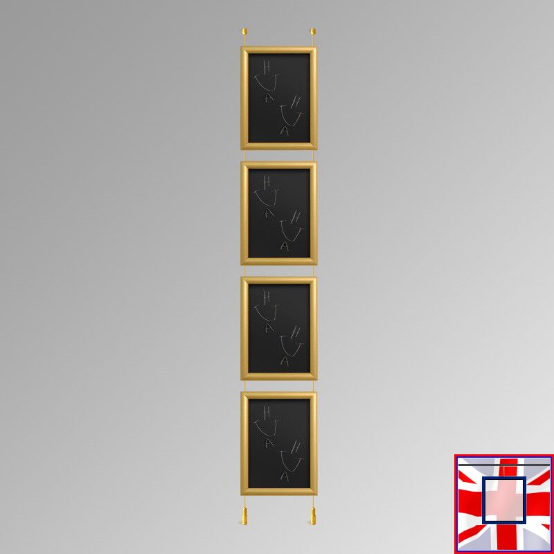 All GOLD Suspended Chalkboard Hanging Kit (Ceiling-to-Floor)