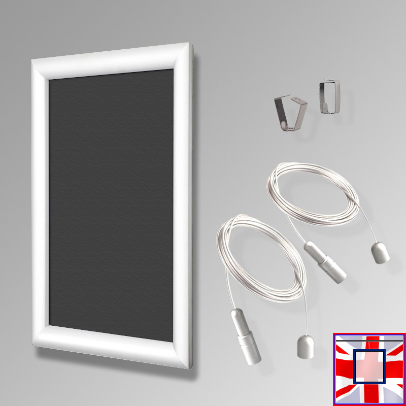 WHITE All Suspended Chalkboard Hanging Kit (Ceiling-to-Floor)