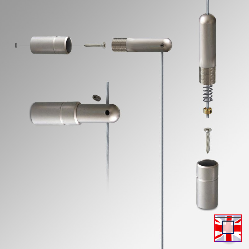 Display Cable for Art Hanging – 4m Wall to Floor, Chrome Finish