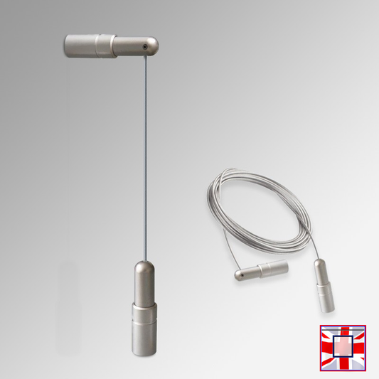 Display Cable for Art Hanging – 4m Wall to Floor, Chrome Finish