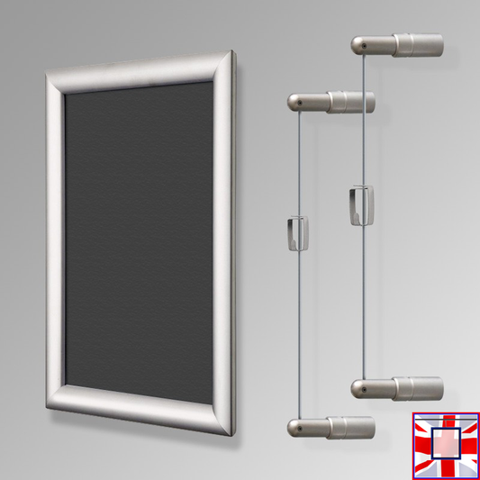 Silver Wall-to-Wall Hanging Chalk Board Kit