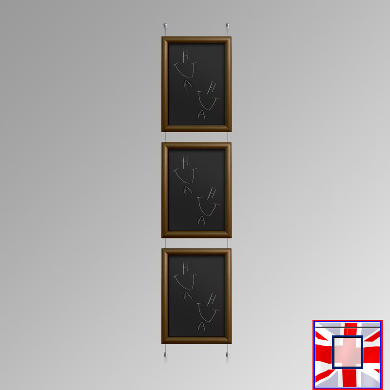 Walnut Wall-to-Wall Mounted Chalk Board Hanging Kit