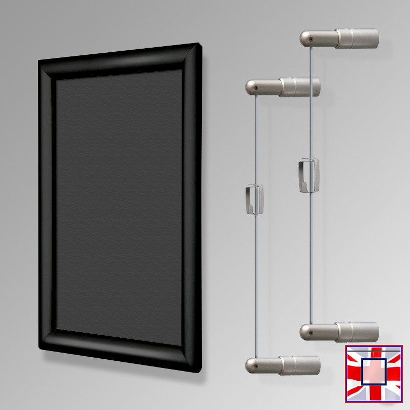 Black Framed Chalkboard Hanging Kit