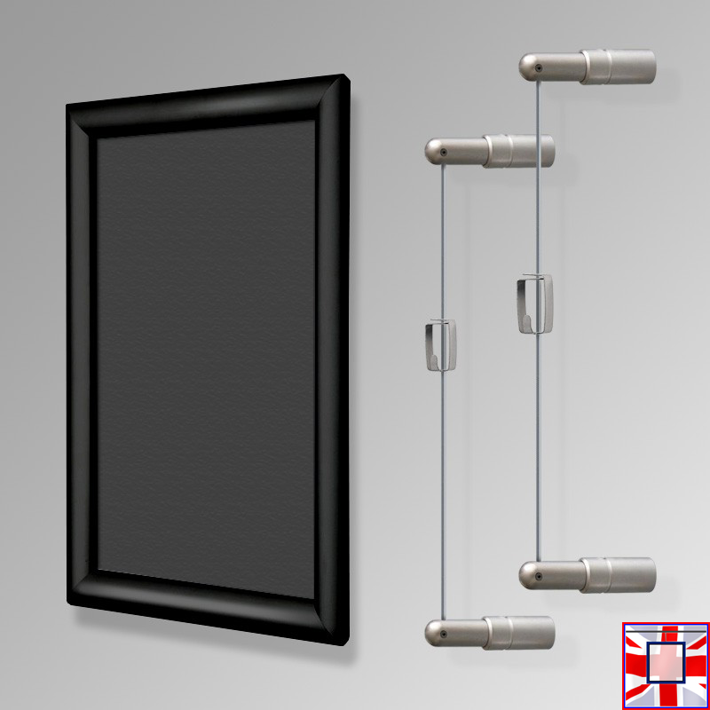 Black Wall-to-Wall Hanging Chalk Board Kit
