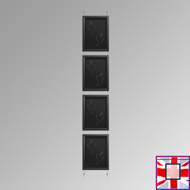 Black Wall-to-Wall Hanging Chalk Board Kit