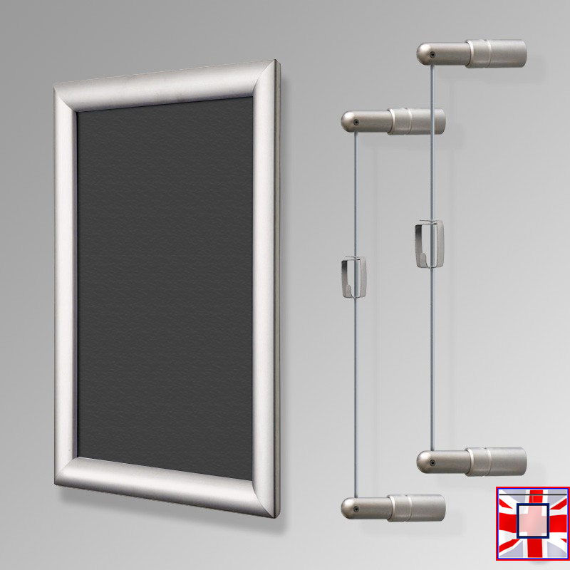 Silver Wall-to-Wall Mounted Chalk Board Hanging Kit