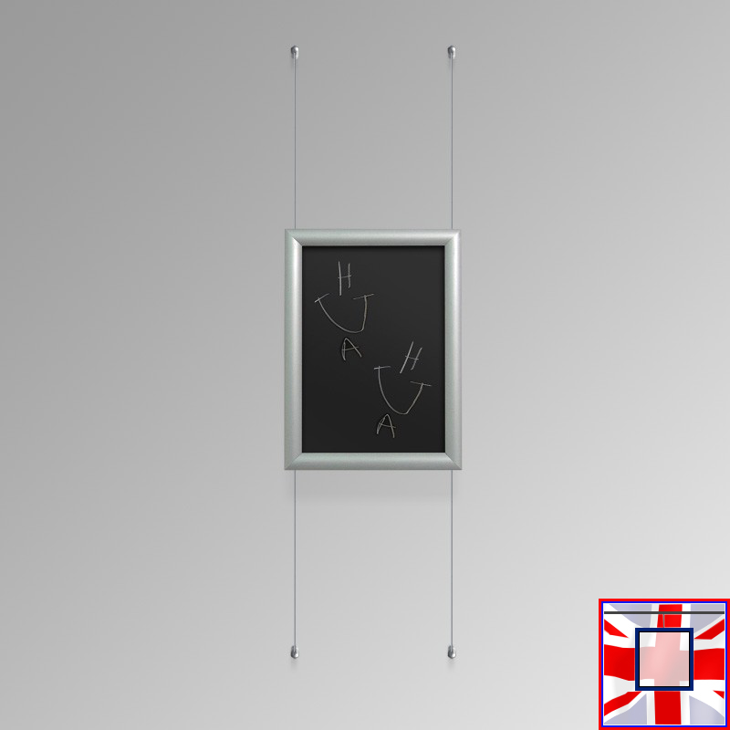 Silver Wall-to-Wall Hanging Chalk Board Kit