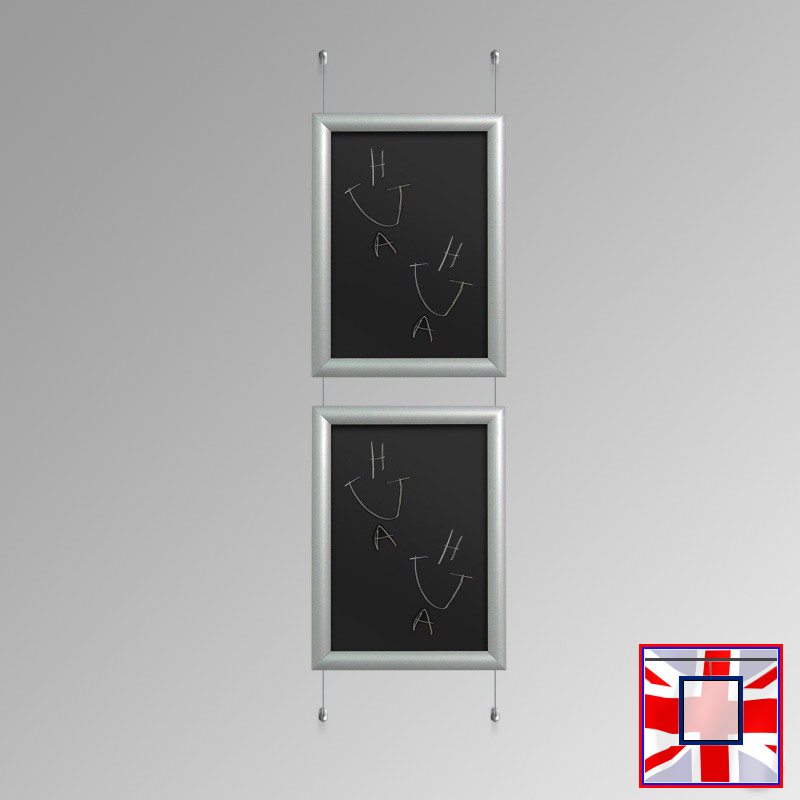 Silver Wall-to-Wall Mounted Chalk Board Hanging Kit