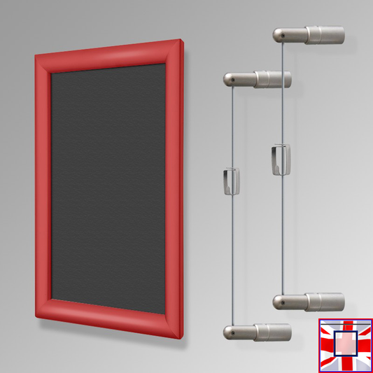 Red Wall-to-Wall Hanging Chalk Board Kit