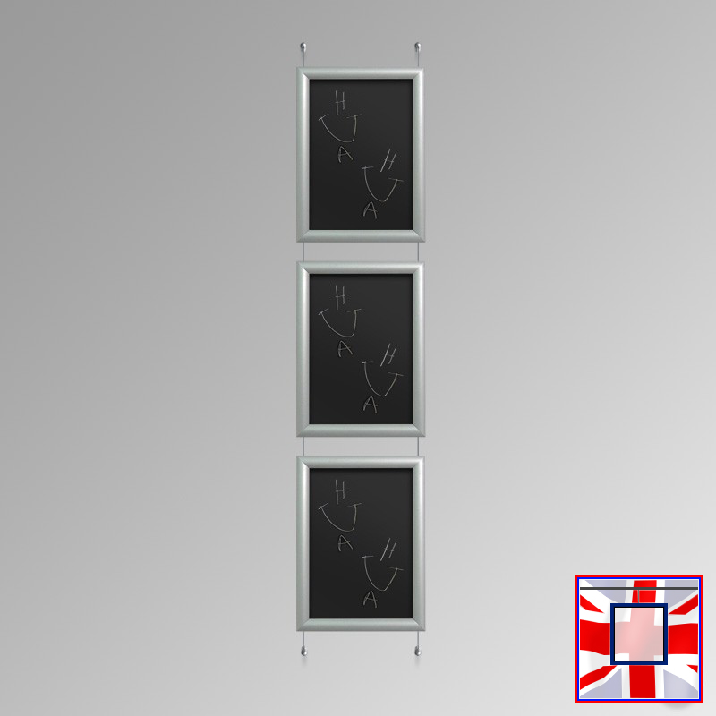 Silver Wall-to-Wall Mounted Chalk Board Hanging Kit