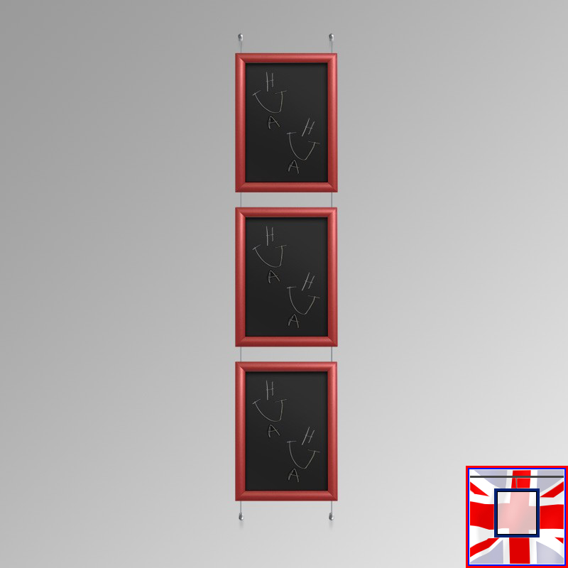Red Wall-to-Wall Hanging Chalk Board Kit
