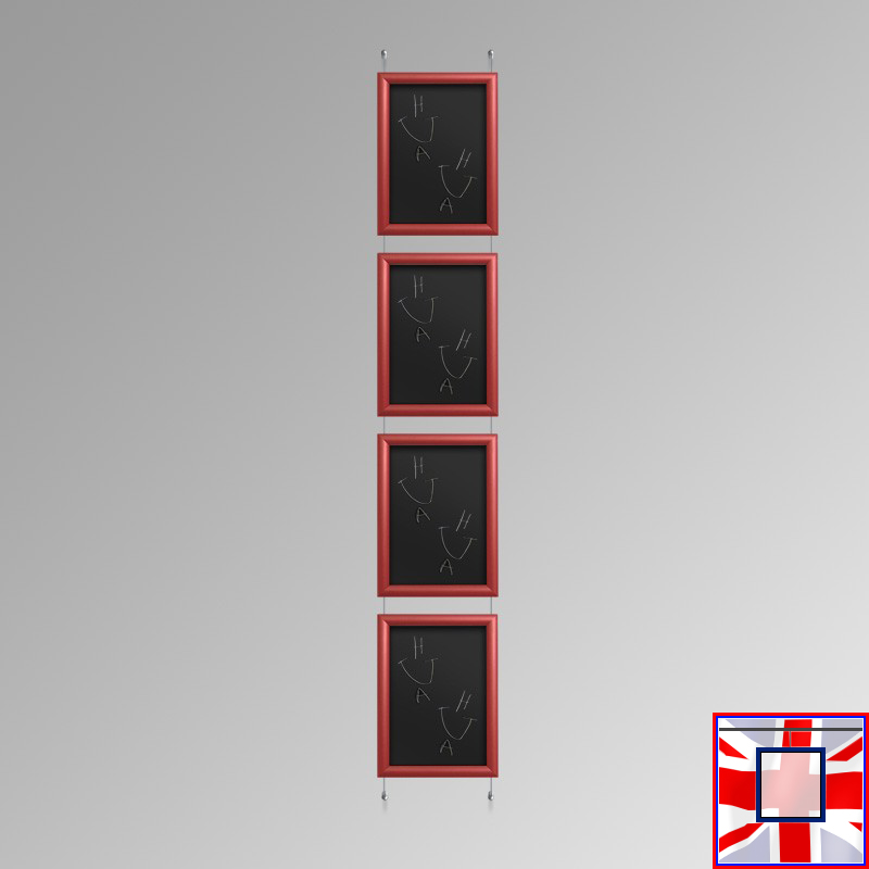 Red Wall-to-Wall Hanging Chalk Board Kit