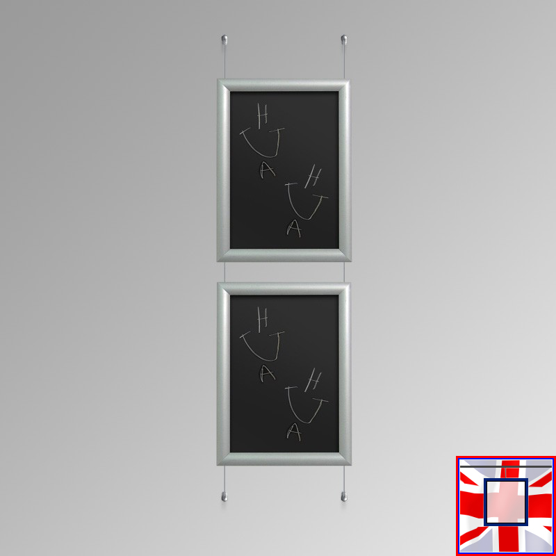 Silver Wall-to-Wall Hanging Chalk Board Kit