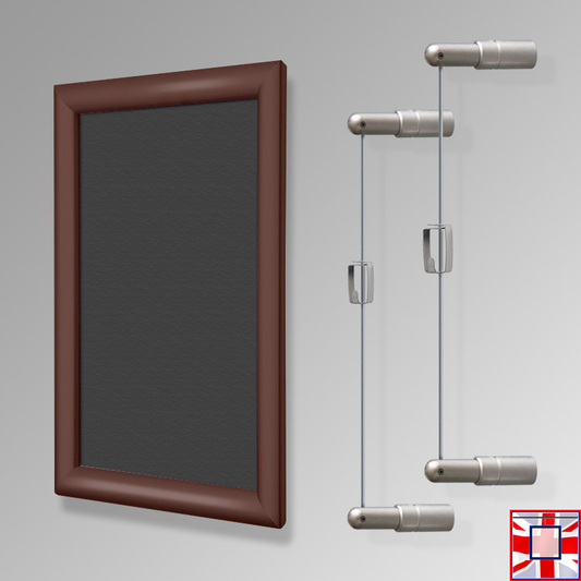 Walnut Wall-to-Wall Hanging Chalk Board Kit